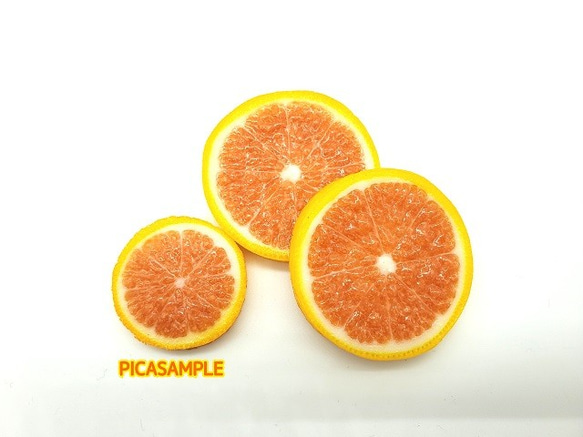ピンクグレープフルーツ（両面細工）小サイズ☆リアルな食品サンプルのフルーツピアス 4枚目の画像