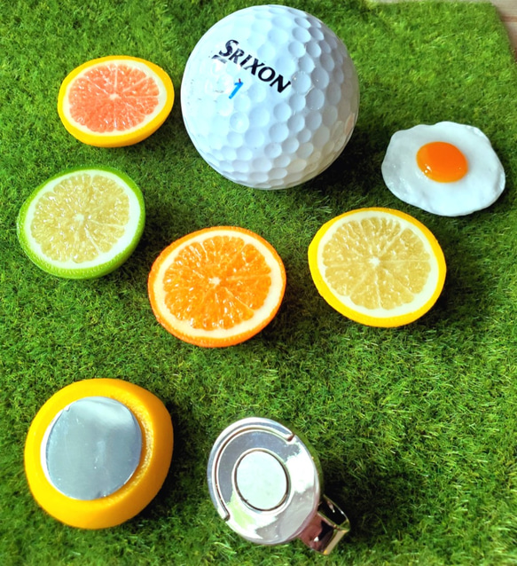 ジューシーなレモン小☆リアルな食品サンプルのゴルフマーカー 4枚目の画像