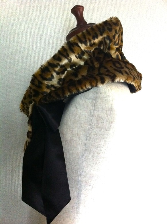 ティペット／レオパード  Fake Fur Tippet/Leopard 4枚目の画像