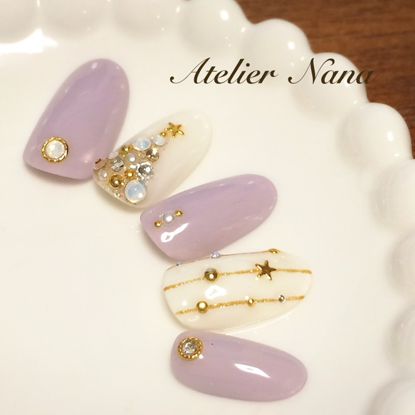 キラキラ♡ ストーン埋め尽くしツリー♡ クリスマス ネイル♡ ネイル