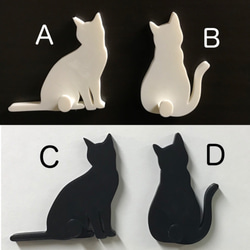 ネコのシルエット型キーフック(１個） 3枚目の画像