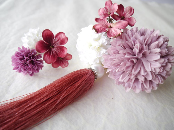 *再次上架*繡球花和媽咪髮飾“婚禮/日式和服浴衣頭飾” 第4張的照片