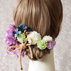 *再次上架*絲帶和花朵《婚禮成年禮/日本和服頭飾》 第2張的照片
