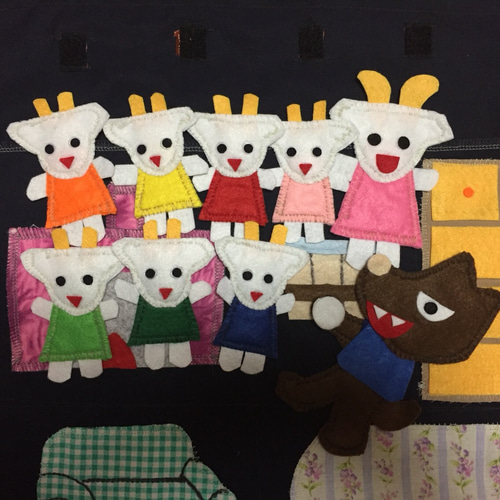 エプロンシアター オオカミと7匹の子ヤギ 保育 おもちゃ・人形 かれ