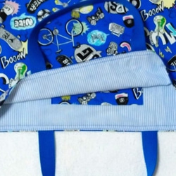 青いポップなレッスンバッグセット 2枚目の画像