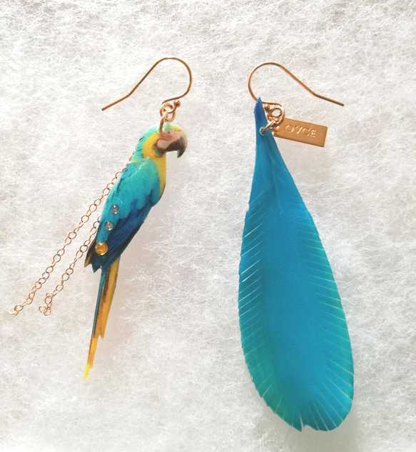 ルリコンゴウインコのピアス 6枚目の画像