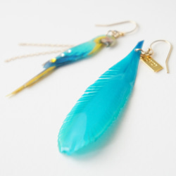 ルリコンゴウインコのピアス 3枚目の画像