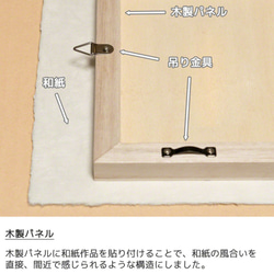 手すき和紙 アート 木製 パネル (48x27cm) 「ハートのコスモス畑と白い椅子」 インテリア おしゃれ 壁掛け 6枚目の画像