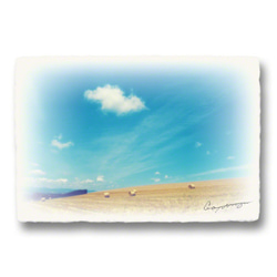 和紙のポストカード「丘と雲x4枚セット」アート フォト インテリア 壁飾り 壁掛け おしゃれ 絵 絵画 ポスター 5枚目の画像