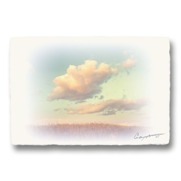和紙のポストカード「丘と雲x4枚セット」アート フォト インテリア 壁飾り 壁掛け おしゃれ 絵 絵画 ポスター 6枚目の画像