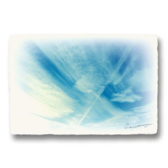 和紙のポストカード「空と雲x4枚セット」 アート フォト インテリア 壁飾り 壁掛け おしゃれ 絵 絵画 ポスター 4枚目の画像