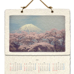 手漉き和紙 カレンダー 2019 「富士山の四季」(30x21cm) あなたの気分で四季の風景をお取り換え 壁掛け 6枚目の画像