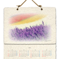 手漉き和紙 カレンダー 2019 「花畑の中の花」(30x21cm) あなたの気分で花の風景をお取り換え 壁掛け 7枚目の画像