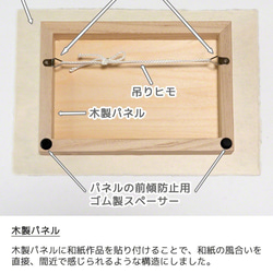 手すき和紙 アート 木製 パネル (30x21cm) 「虹と入道雲と白樺林」 インテリア おしゃれ 壁掛け 8枚目の画像