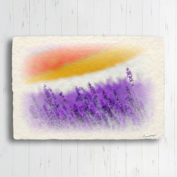 手すき和紙 アート パネル (48x33cm) 「彩りの畑のラベンダー」 インテリア おしゃれ 壁掛け 2枚目の画像