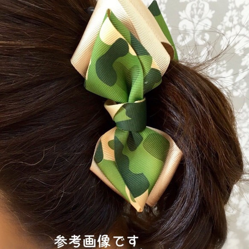 滑り止め付き♡バナナクリップ♡迷彩柄、アーミー♡カモフラ柄 ヘア 