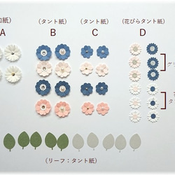 《ネイビー＆ピンク》小さなお花シールミックス32枚（リーフ10枚付き） 2枚目の画像