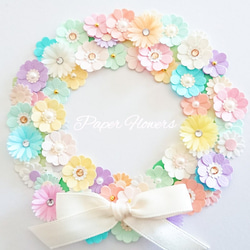 パステルカラー》小さなお花シールミックス60枚（リーフ15枚付き  