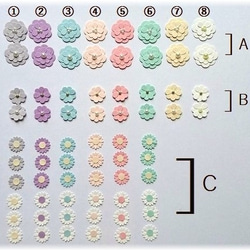 《パステル＆シャーベットカラー》お花シールミックス68枚セット 2枚目の画像