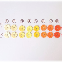 小さなお花シール黄色＆オレンジ系9色36枚セット（ゴールド＆シルバーストーン付き） 2枚目の画像