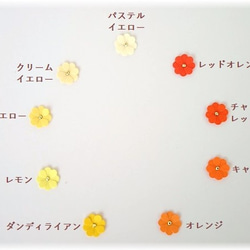小さなお花シール黄色＆オレンジ系9色36枚セット（ゴールド＆シルバーストーン付き） 3枚目の画像