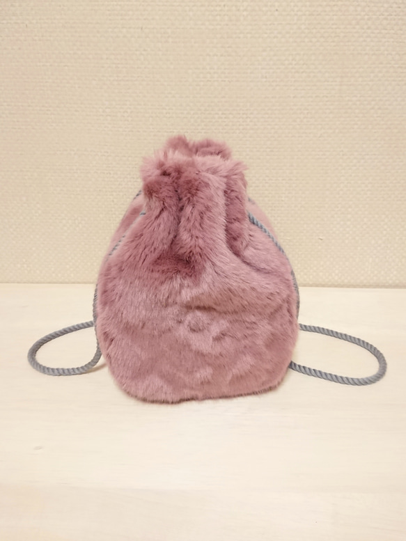【送料無料】フラッフィ巾着(ピンク) 3枚目の画像