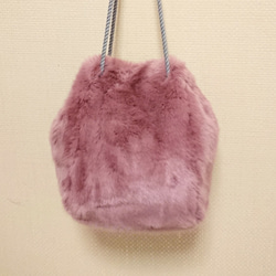 【送料無料】フラッフィ巾着(ピンク) 5枚目の画像