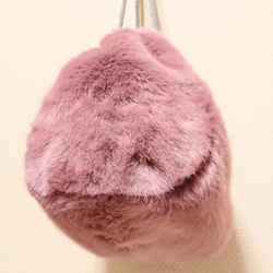 【送料無料】フラッフィ巾着(ピンク) 6枚目の画像