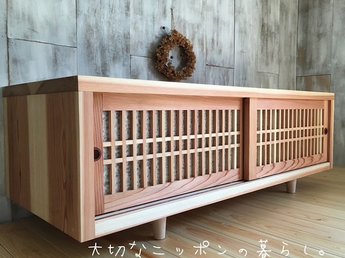 杉のシンプル・テレビボード【ハンドメイド家具】 杉のシンプル・テレビボード【ハンドメイド家具】 - メルカリ