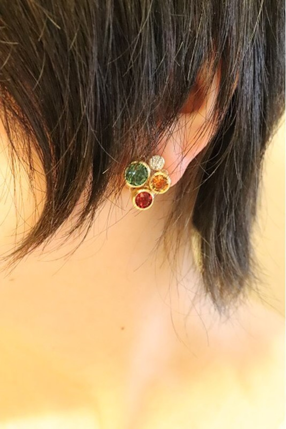 Bubble earring〜Red〜 3枚目の画像
