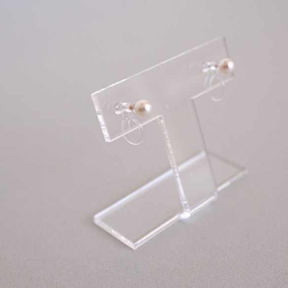 ● [14kgf] 1顆淡水珍珠非穿孔耳環（TM-E100C/TM-E030C） 第3張的照片