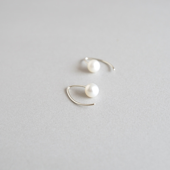 [Silver925] 淡水珍珠欖尖形耳環 (TM-E130) 第1張的照片
