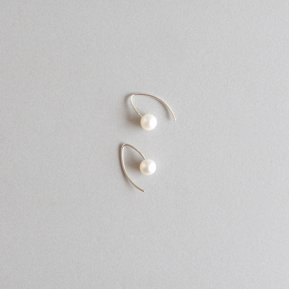 [Silver925] 淡水珍珠欖尖形耳環 (TM-E130) 第2張的照片