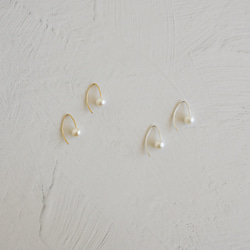 [Silver925] 淡水珍珠欖尖形耳環 (TM-E130) 第4張的照片
