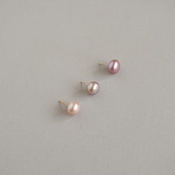 ◇1分◇[14kgf]淡水鈕扣珍珠耳環(TM-E143) 第7張的照片