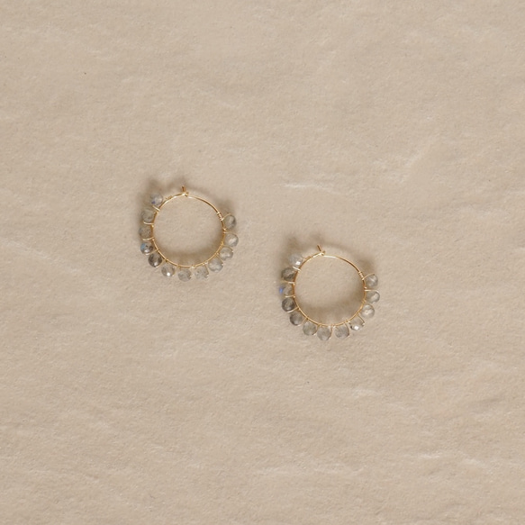 [14kgf] 天然石環形耳環 (TM-E001.E166_169) 第6張的照片