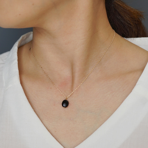 天然石オーダーページ◇14kgf 天然石 クリアホワイトアゲート 瑪瑙の14KGFネックレス