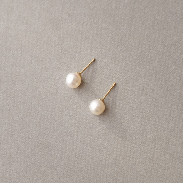 【14KGF】單顆淡水珍珠耳環 第6張的照片