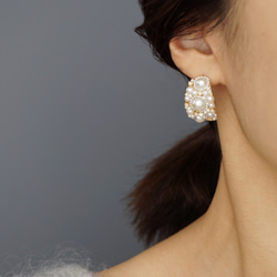 珍珠拱形耳環 第2張的照片
