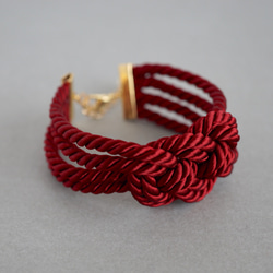 繩編織手鍊[酒紅色] 第2張的照片