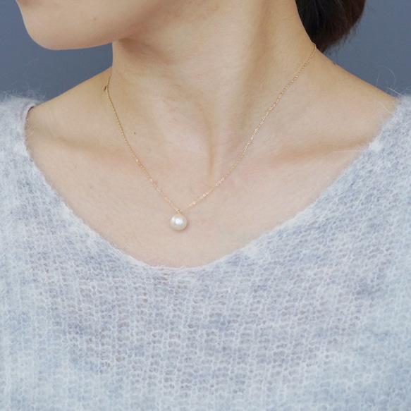 【14KGF】純棉珍珠項鍊 第1張的照片