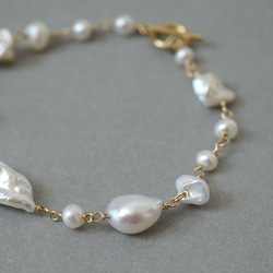 [14kgf]巴洛克式珍珠隨機手鍊（TM-B023） 第4張的照片