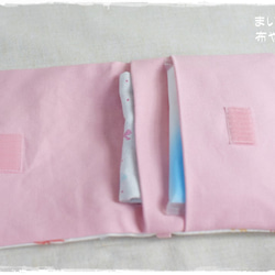 ごきげんhanautaの移動ポケット(横長大)：ふんわり桜色 2枚目の画像