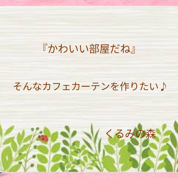 チェックのフリルカフェカーテン♥総レース 刺しゅう生地 15×100 オーダー可 5枚目の画像