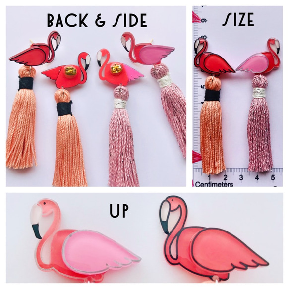 Hula Flamingo ピアス 5枚目の画像