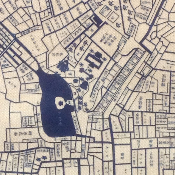 下町古地図トートマップ（片面が現在の地図柄、もう片面が古地図柄）ﾅﾁｭﾗﾙ 3枚目の画像