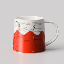 富士山步道遊艇地圖杯 (紅色) 紅富士 第1張的照片