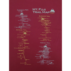 富士山路線圖(登山路線)T卹栗色 第3張的照片