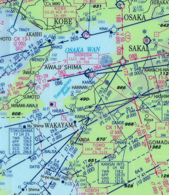 『大阪(西日本）航空図』クリアファイル 3枚目の画像