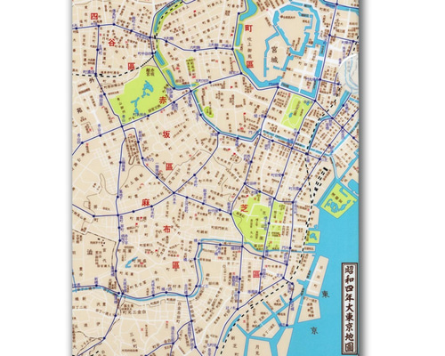 tokyo mer Tシャツ 役名地図デザイン クリアファイル A4見開きクリアファイル/東京｜地図グッズ｜Map Design GALLERY